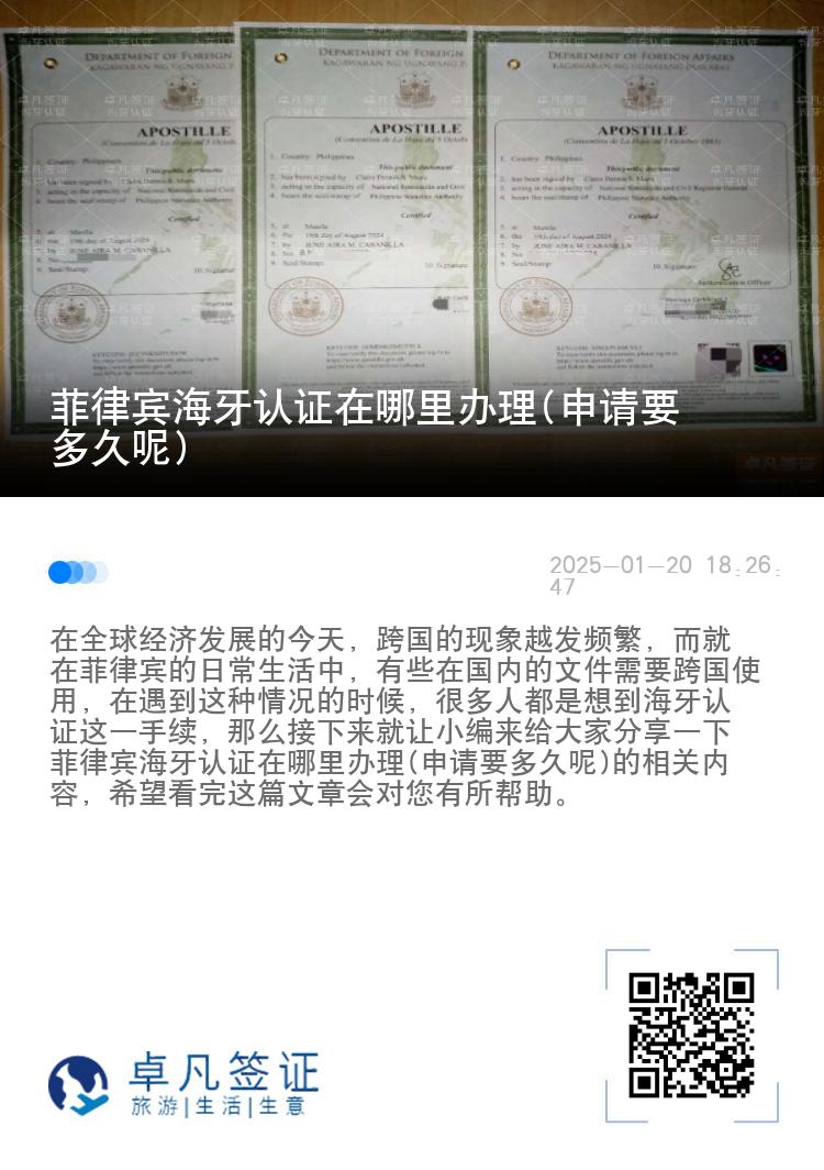 菲律宾海牙认证在哪里办理(申请要多久呢)